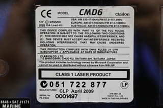 USED CMD6 CLARION WATERTIGHT MARINE CD/USB RECEIVER FOR SALE